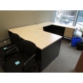 Blonde w Black C / U Suite Desk